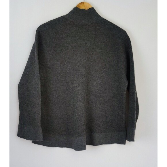 Ann Taylor Wool Mock Neck Gray Sweater Size Med Preppy Minimalism Warm Casual - Picture 3 of 4